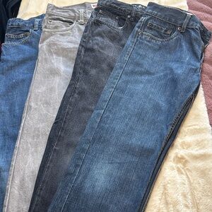 Levi's Kids Jeans in Denim Blue, Charcoal, and Light Gray